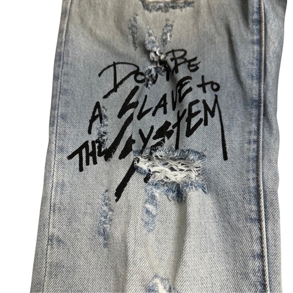 Cult Of Individuality Rocker Slim Distressed
Graffiti Blue Jeans Size 30 x 33 - Picture 6 of 8
